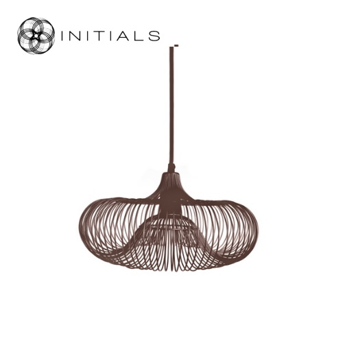 Hanging Lamp Small Moire Ufo Iron Wire Metallic Brown