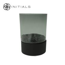 190-311-050 Hurricane Table Stand Solid S Matt Black & Smoke Glass