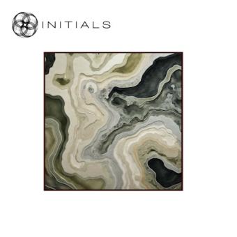 Walldecoration Contemporain Mineral Soft with Wooden Frame