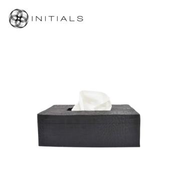 Tissue Box Croco Resin Dark Graphite