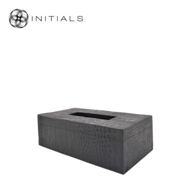 Tissue Box Croco Resin Dark Graphite