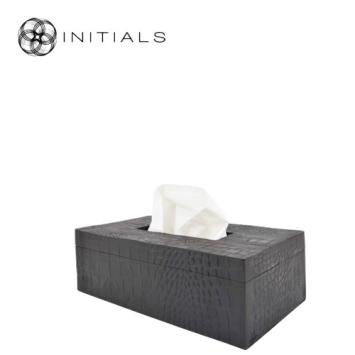 Tissue Box Croco Resin Dark Graphite