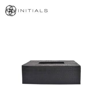 Tissue Box Croco Resin Dark Graphite