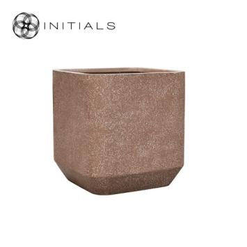 Pot Terrazzo Rounded Cube Mocha