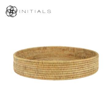 Tray Serving Burma Rattan Natural Round