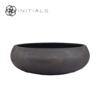 Bowl Suar Wood Curved Black