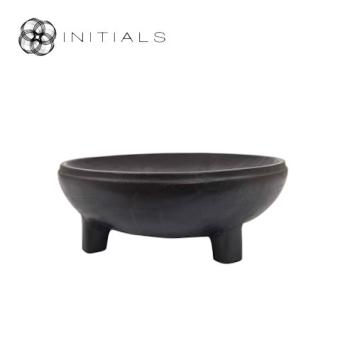 Bowl Suar Wood Feet Black