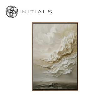 Walldecoration Clouds with Wooden Frame