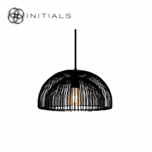 Hanging Lamp Small Dome Iron Wire Black