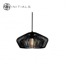 Hanging Lamp Small Moire Worker Iron Wire Black