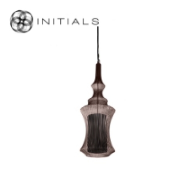 Hanging Lamp Oriental Narrow Iron Wire Metallic Brown