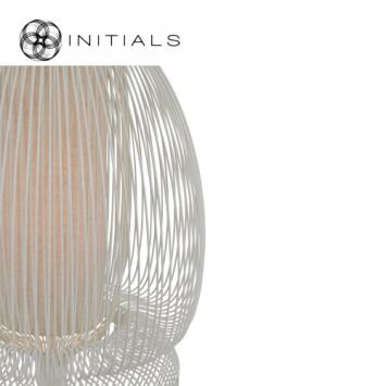 Table Lamp Bubble Straight Iron Wire Riff White