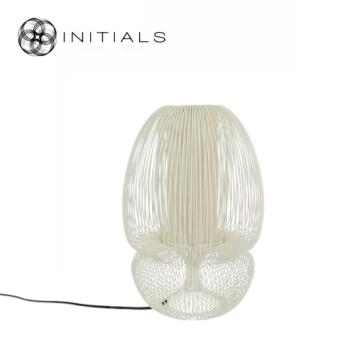 Table Lamp Bubble Straight Iron Wire Riff White