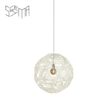 Hanging Lamp Zattelite Iron Wire Riff White