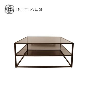 Storage Table Metro 2 Topaz Glass Iron Metallic Brown