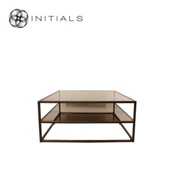 Storage Table 2 Topaz Glass Metal Metallic Brown