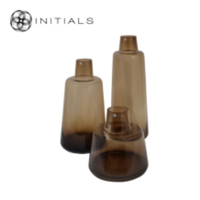 Vase Serré Bottle Topaz Glass Middle