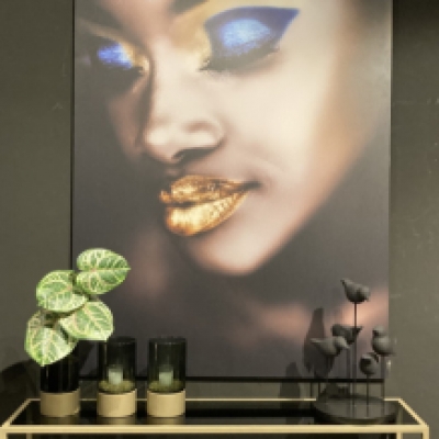 Walldecoration Woman Make-up Matt Aluminum