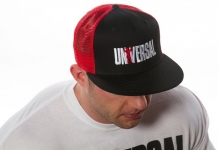 Universal snapback mesh cap - black/red