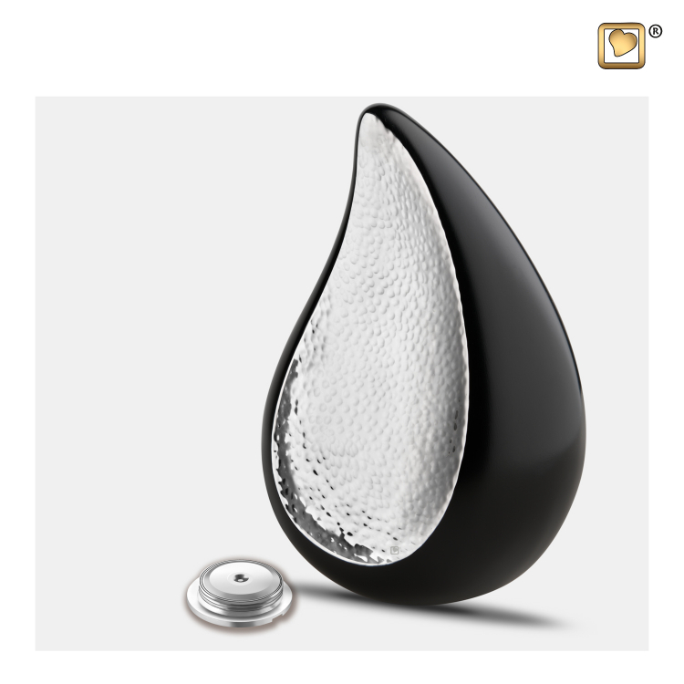Teardrop urn black-silver - P582