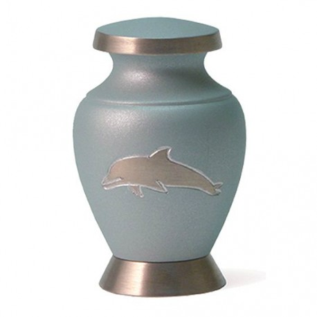 Mini urn Aria Dolphin met zilverkleur