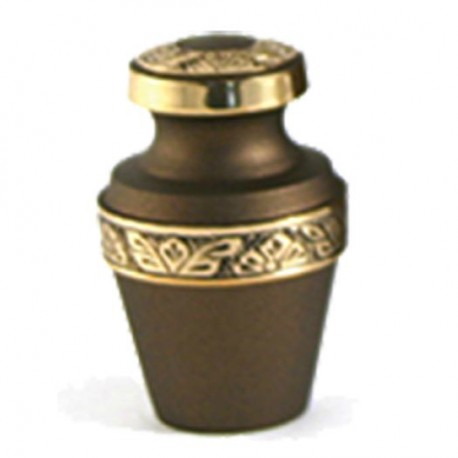 Mini urn Gracian Rustic Bronze met goudkleur