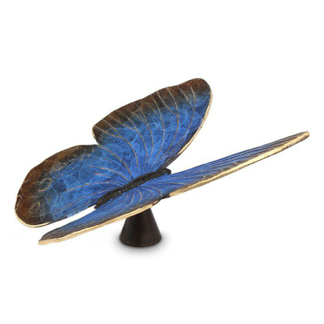 Vlinder urn met blauwe vleugeltjes