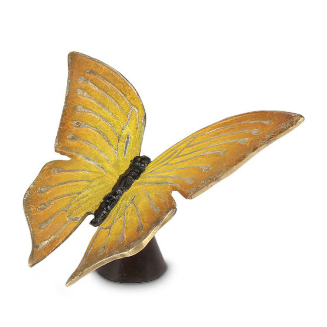 Vlinder urn met gele vleugeltjes