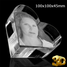 fotoglas Hart 100x100mm met 3D gravure
