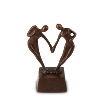 Liefdespaar mini urn in brons