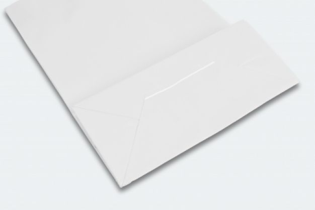 Papieren draagtas wit met gedraaid handvat  540x500 mm