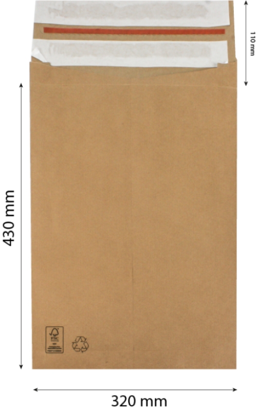 Webshop-Umschlag braun Kraft 320 x 430x 80 mm