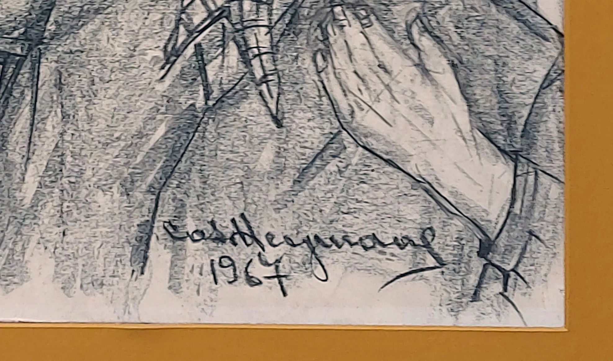 Dessin au fusain de l'artiste belge Armand Jamar