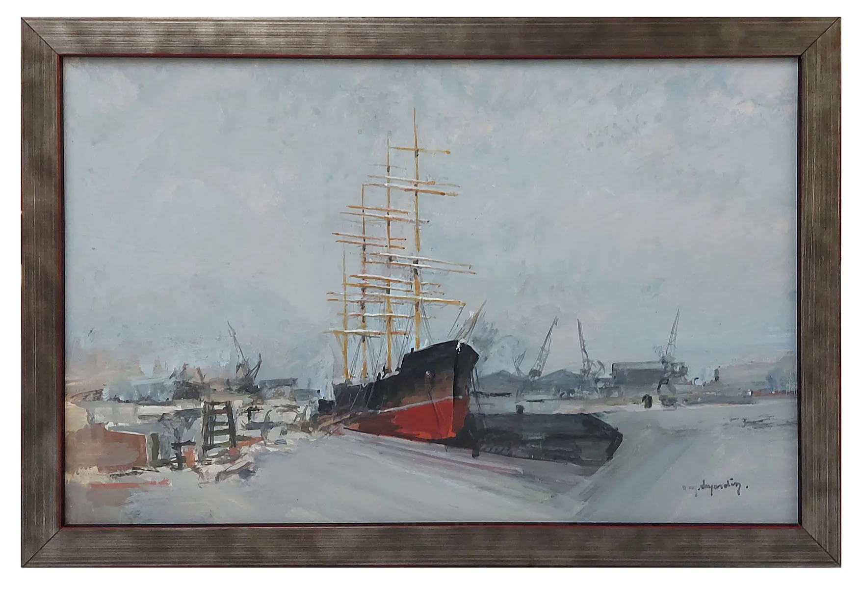 Waterverfschilderij van de Belgische kunstenaar René Dujardin kopen