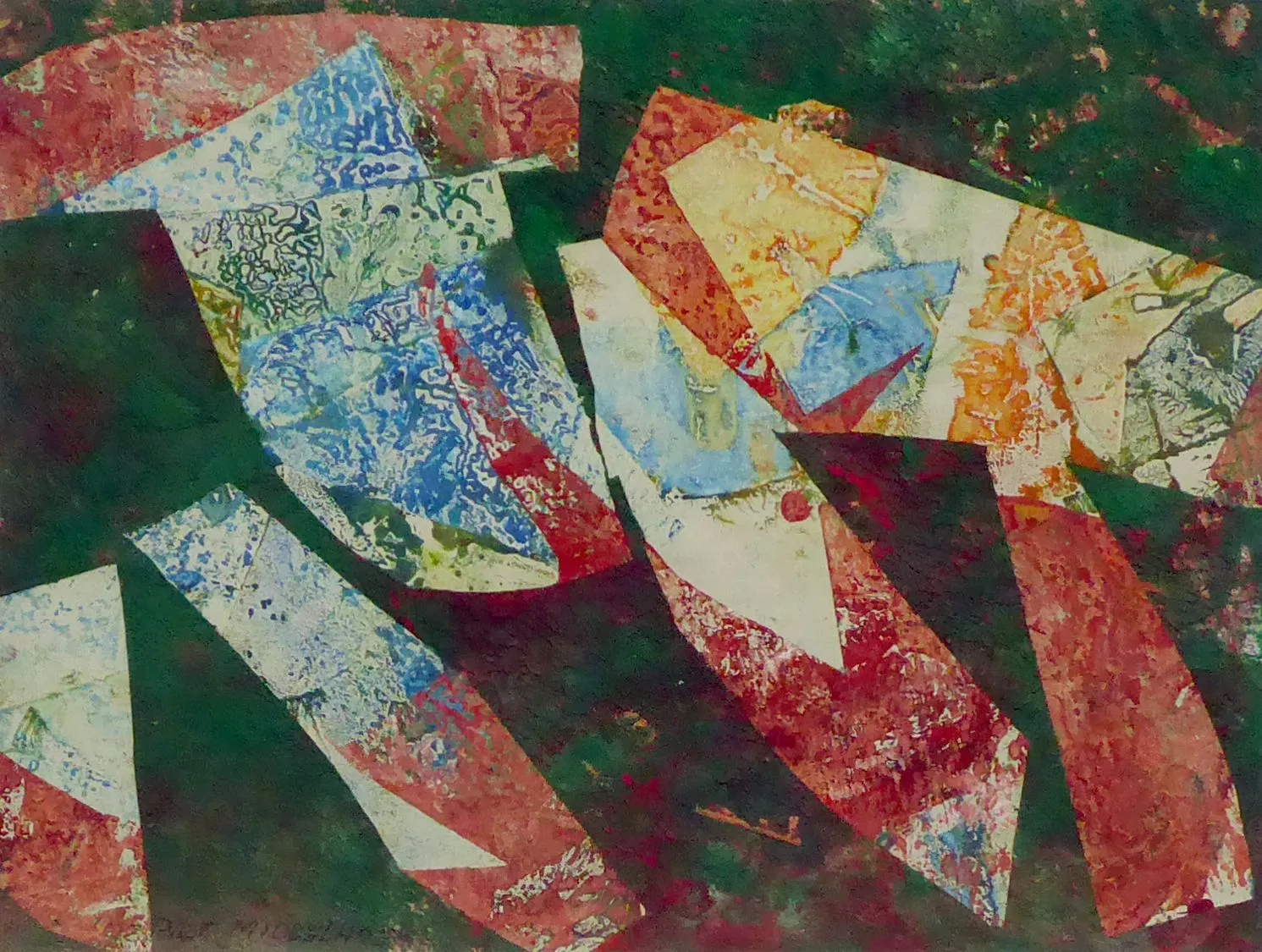 Abstract Kunstwerk van Piet Middelhoek Monotype