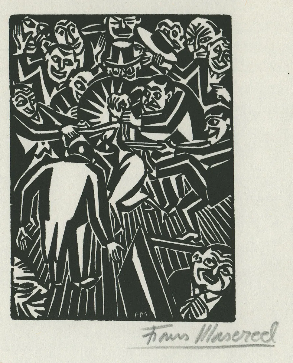 Houtsnede Gemaakt En Gesigneerd Door Frans Masereel Uit L id e houtsnede-gemaakt-en-gesigneerd-door-frans-masereel-uit-l-id-e