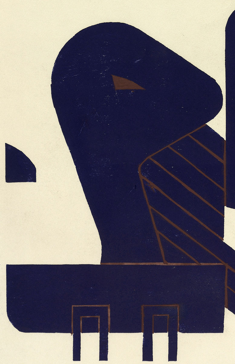 Jan van der Zee  met een grafisch kunstwerk