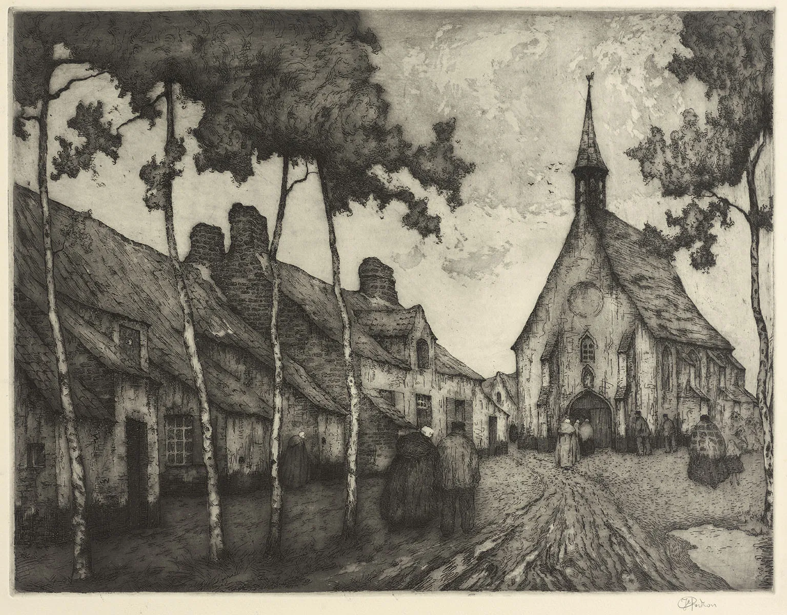 Grote ets van de Brusselse kunstenaar, etser Jef Codron kopen