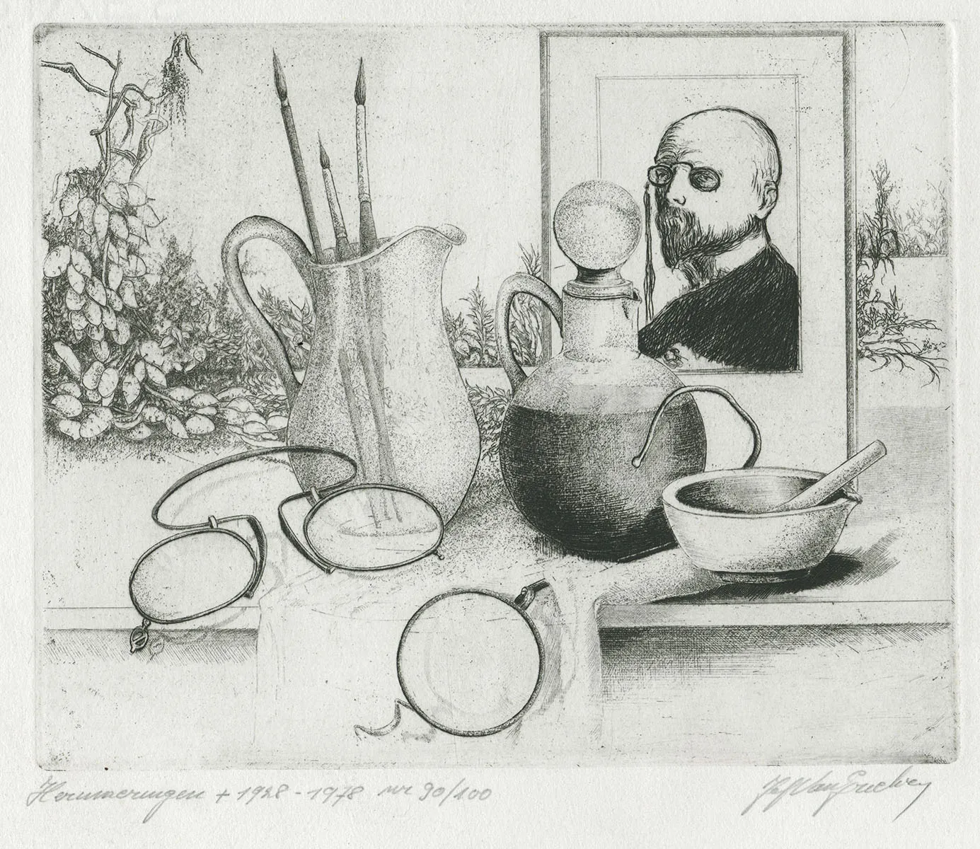 Gesigneerde ets van de Belgische kunstenaar Jef Van Grieken kopen