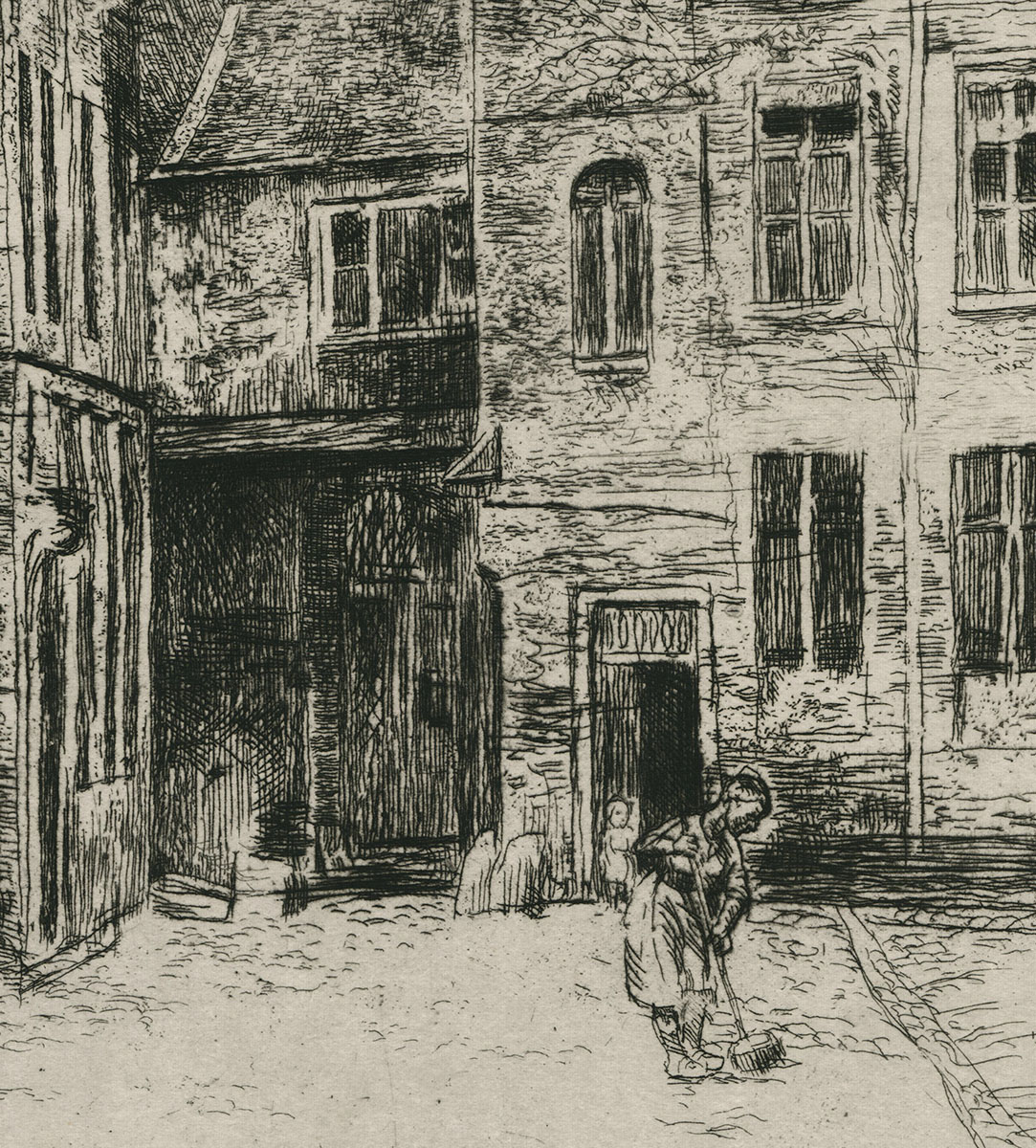 Belgische kunstenaar Jules Van Ael met een genummerde ets