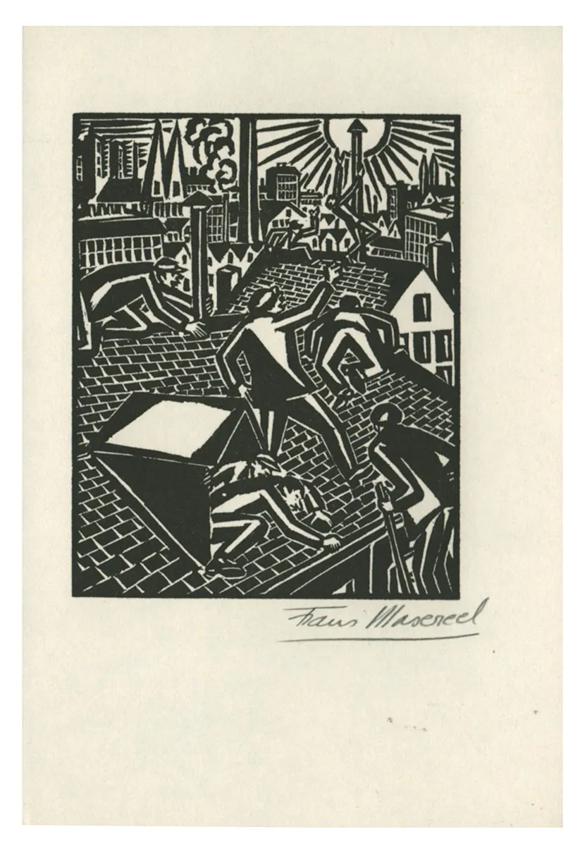Gravure Sur Bois Originale De Frans Masereel – Estampe Du XXe, édition 1/100, Bon état Général