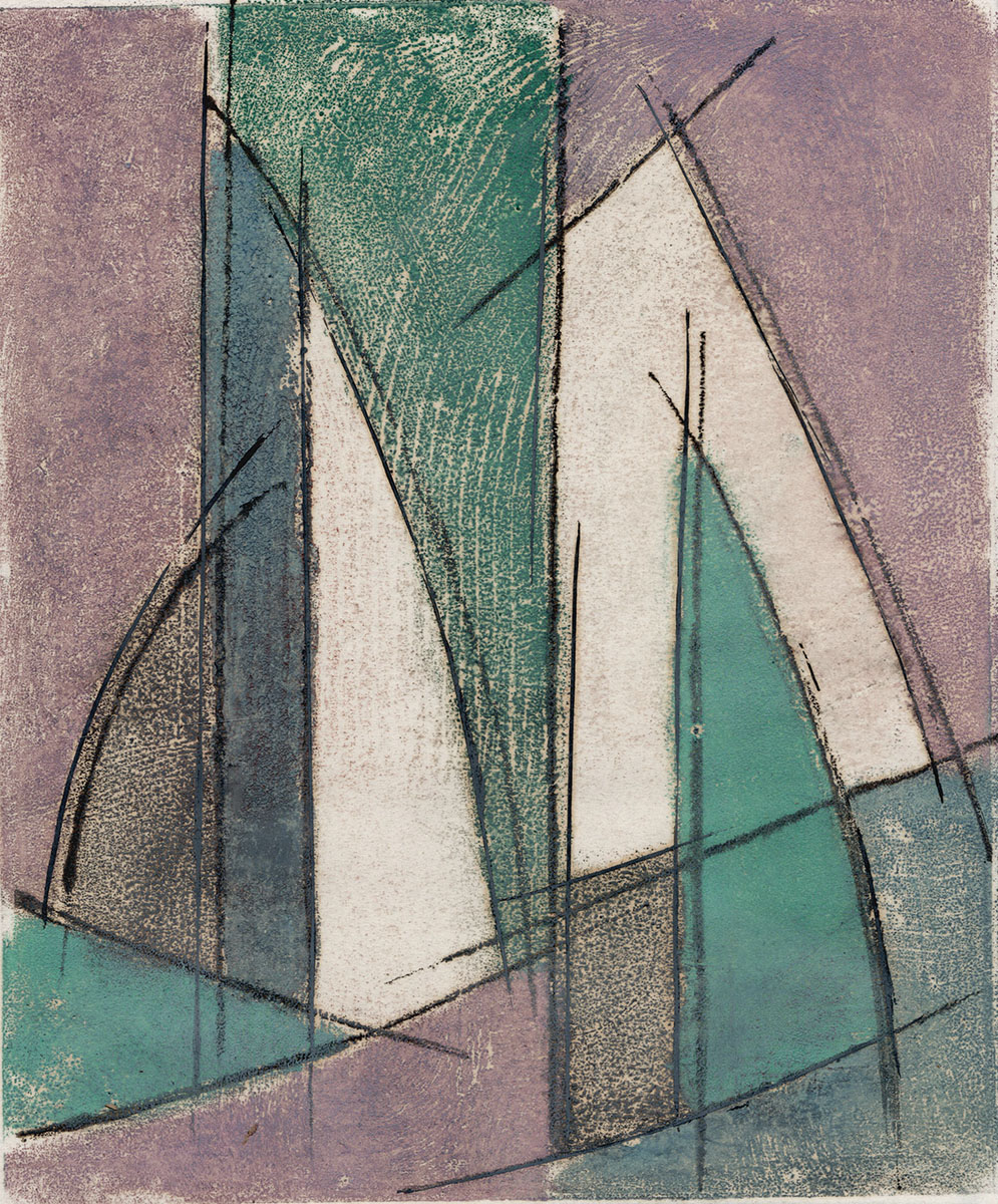 Monotype, zeilen in de wind