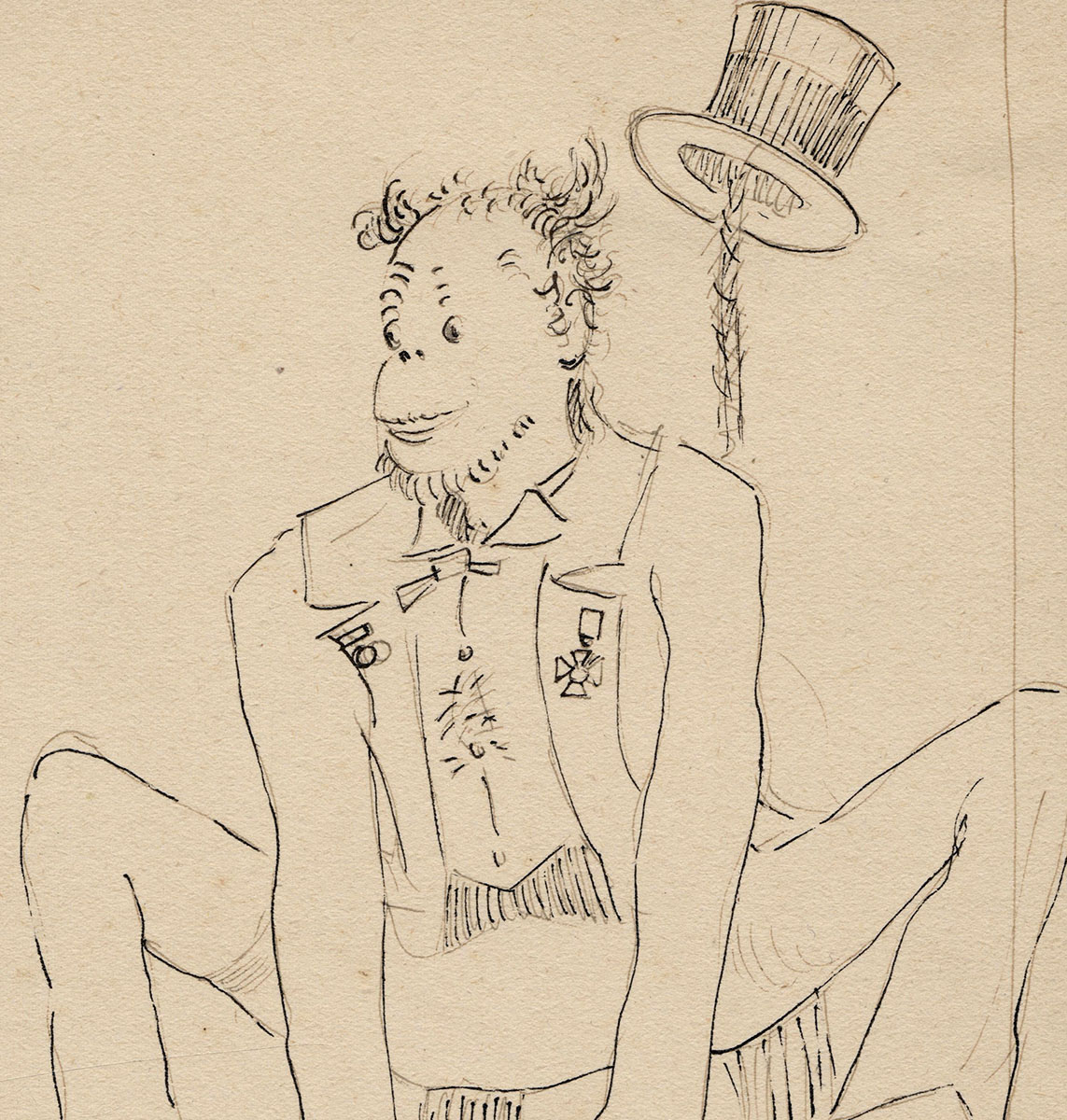 Maurice Pauwaert  met een pentekening