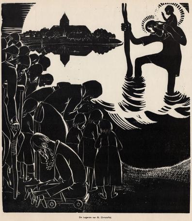 Linosnede van Jan Frans Cantré uit 1932