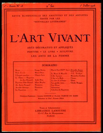 L'art vivant 1925 numéro 13