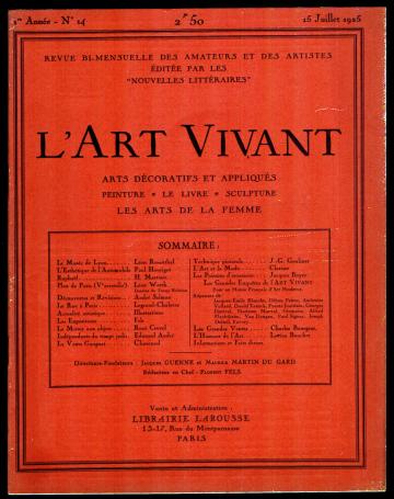 L'art vivant 1925 numéro 14