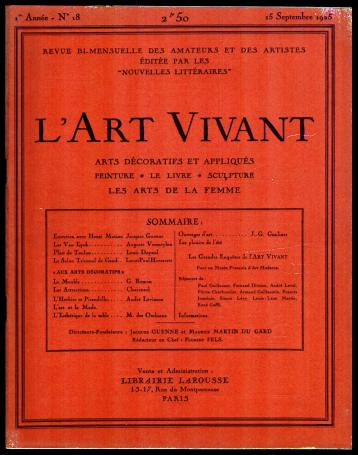 L'art vivant 1925 numéro 18