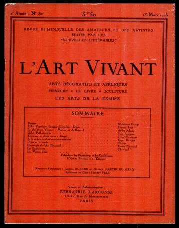L'art vivant 1926 numéro 30