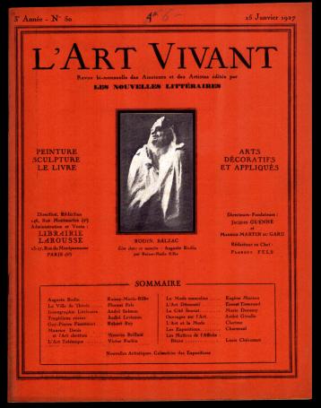 L'art vivant 1927 numéro 50