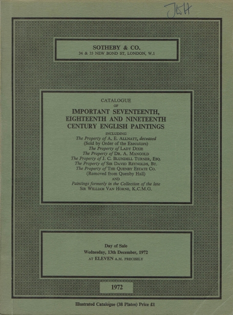 261. Catalogue of Important Seventeenth and Nineteenth Century English Paintings